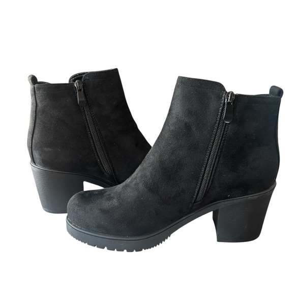 Dream Pairs Black Suede Ankle Boots Size 9.5 - Picture 5 of 8